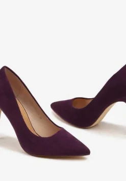 Fioletowe Szpilki Vices z Wkładką ze Skóry Naturalnej Innatia