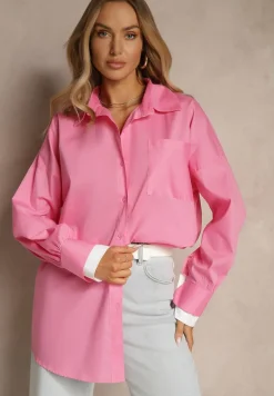 Fuksjowa Bawełniana Koszula Typu Oversize Ronmira