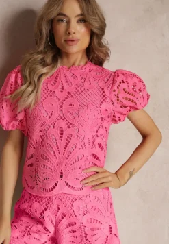 Fuksjowa Bluzka Koronkowa Fanoos