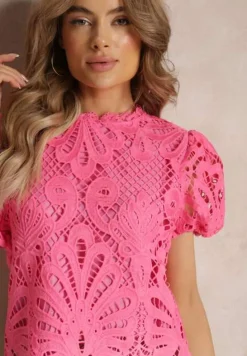 Fuksjowa Bluzka Koronkowa Fanoos