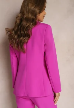 Fuksjowa Dwurzędowa Marynarka z Ozdobnymi Guzikami Rainelda