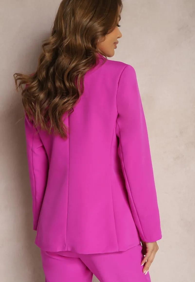 Fuksjowa Dwurzędowa Marynarka z Ozdobnymi Guzikami Rainelda