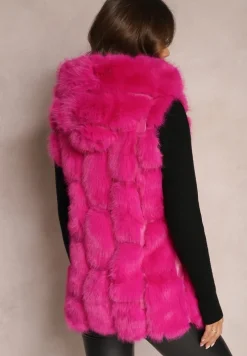 Fuksjowa Futrzana Kamizelka z Kapturem Konessa