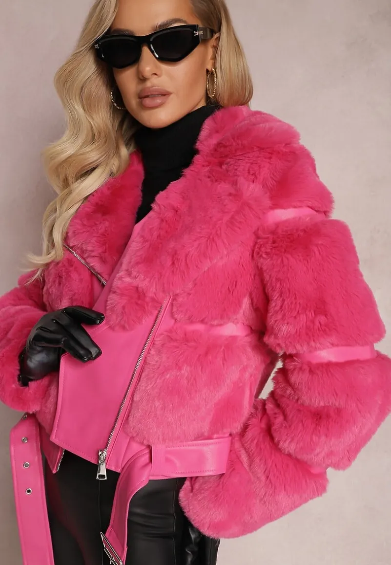 Fuksjowa Kurtka z Futerkiem Shetty