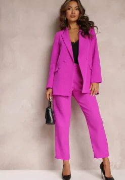 Fuksjowa Marynarka Dwurzędowa Tanou