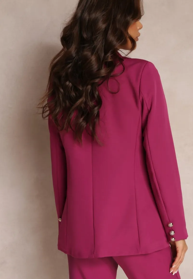 Fuksjowa Marynarka Niezapinana z Dekoracyjnymi Guzikami Cose