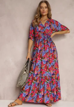 Fuksjowa Sukienka z Wiskozy Lylian