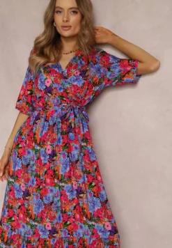 Fuksjowa Sukienka z Wiskozy Lylian