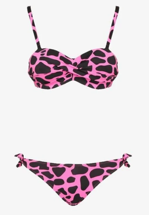 Fuksjowe Bikini 3-częściowe Biustonosz i Majtki Figi w Dwóch Wariantach Milanisse