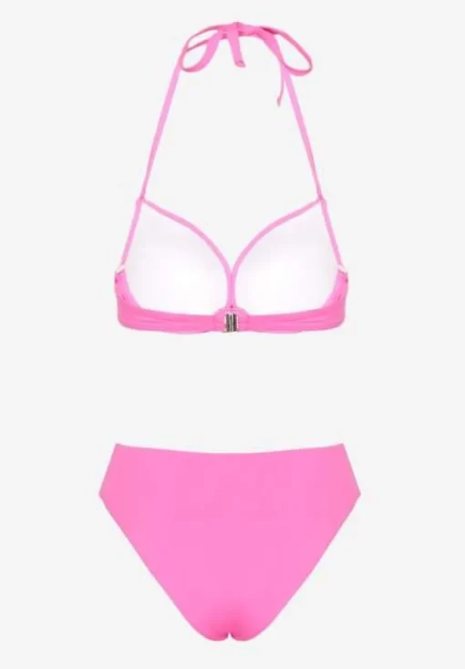 Fuksjowe Bikini Majtki Figi i Biustonosz Ozdobione Wiązaniem Saniorie