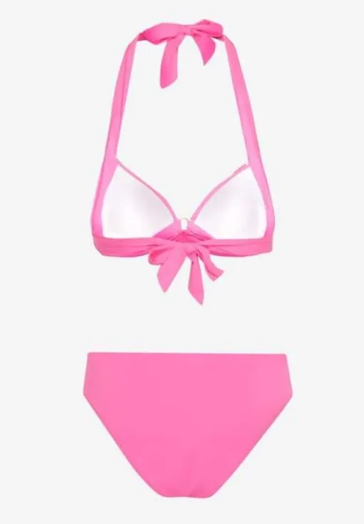 Fuksjowe Bikini Majtki Typu Figi i Biustonosz z Usztywnianymi Miseczkami Pilalana