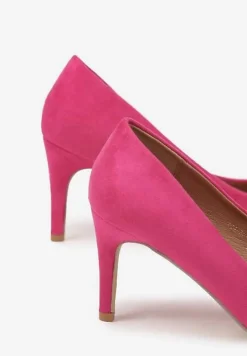 Fuksjowe Casualowe Szpilki Vices z Wkładką ze Skóry Naturalnej Cleinae