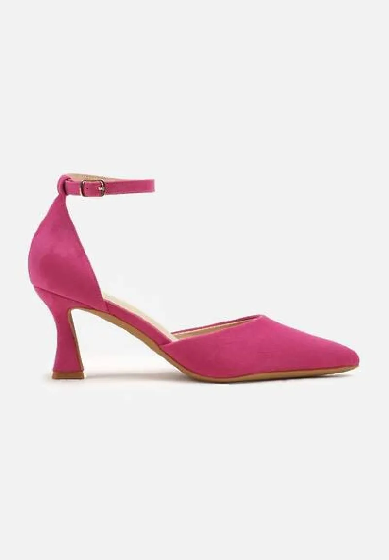 Fuksjowe Czółenka Vices z Ekozamszu na Klepsydrowym Obcasie Ezrival