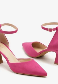 Fuksjowe Czółenka Vices z Ekozamszu na Klepsydrowym Obcasie Ezrival