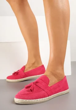 Fuksjowe Espadryle Ozdobione Frędzlami na Nosku Wanelis