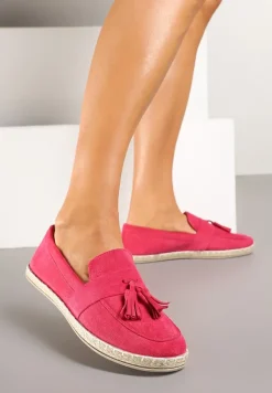 Fuksjowe Espadryle Ozdobione Frędzlami na Nosku Wanelis