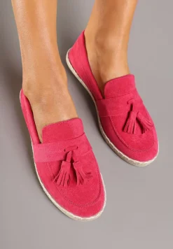Fuksjowe Espadryle Ozdobione Frędzlami na Nosku Wanelis