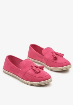 Fuksjowe Espadryle Ozdobione Frędzlami na Nosku Wanelis