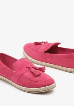 Fuksjowe Espadryle Ozdobione Frędzlami na Nosku Wanelis