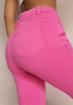 Fuksjowe Jeansy Skinny z Efektem Push Up Karinali