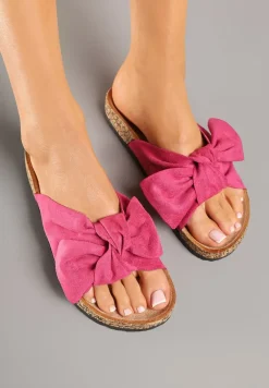Fuksjowe Klapki z Ozdobną Kokardą Melanoriela
