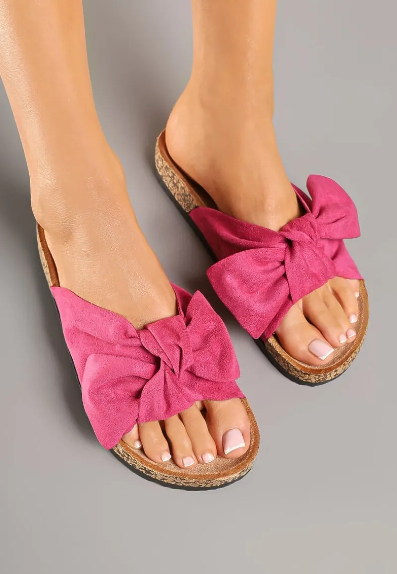 Fuksjowe Klapki z Ozdobną Kokardą Melanoriela