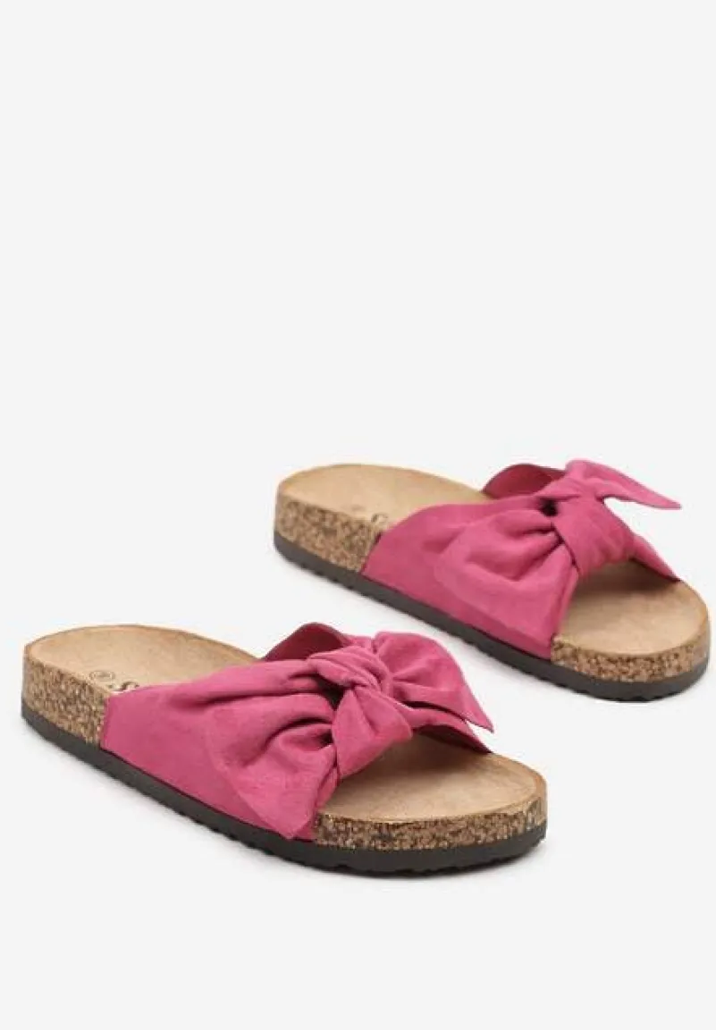 Fuksjowe Klapki z Ozdobną Kokardą Melanoriela