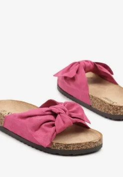Fuksjowe Klapki z Ozdobną Kokardą Melanoriela