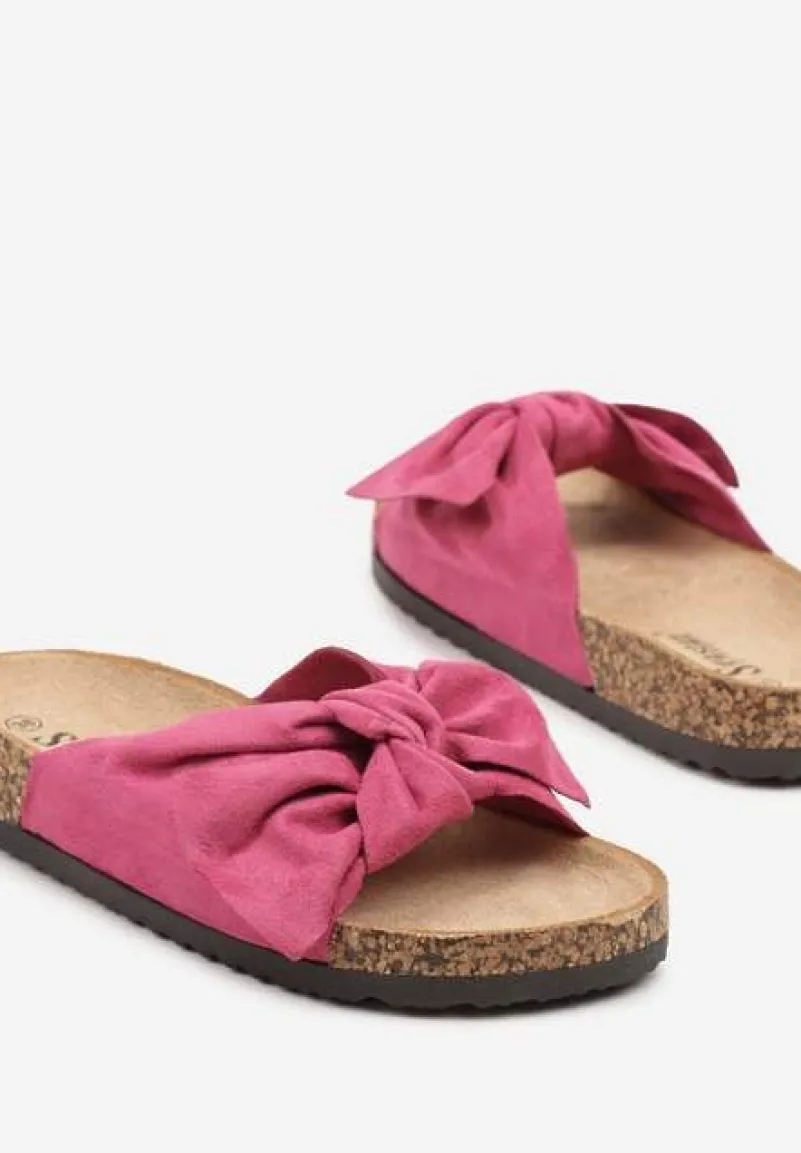 Fuksjowe Klapki z Ozdobną Kokardą Melanoriela