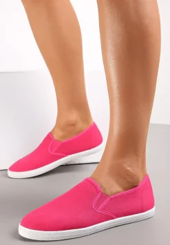 Fuksjowe Materiałowe Tenisówki na Elastycznej Podeszwie Aishani