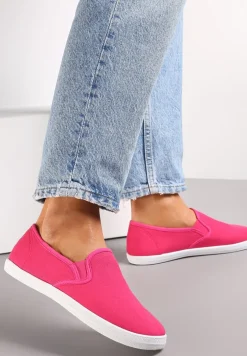 Fuksjowe Materiałowe Tenisówki na Elastycznej Podeszwie Aishani