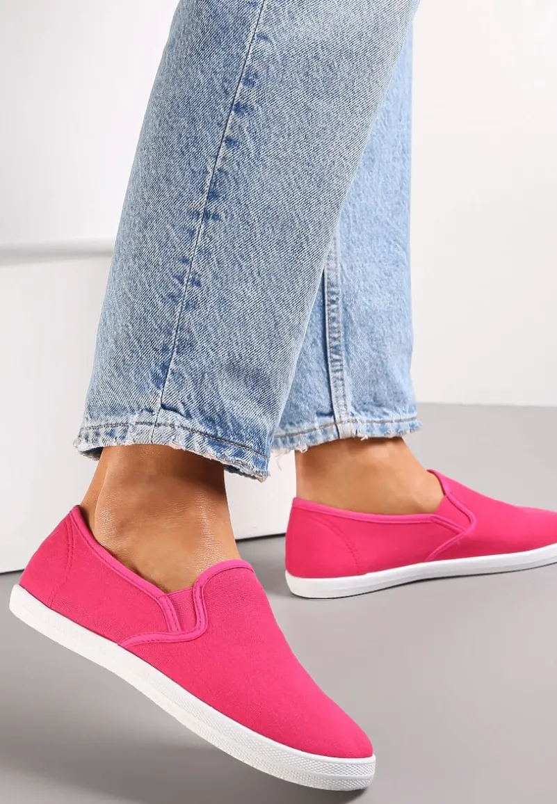 Fuksjowe Materiałowe Tenisówki na Elastycznej Podeszwie Aishani