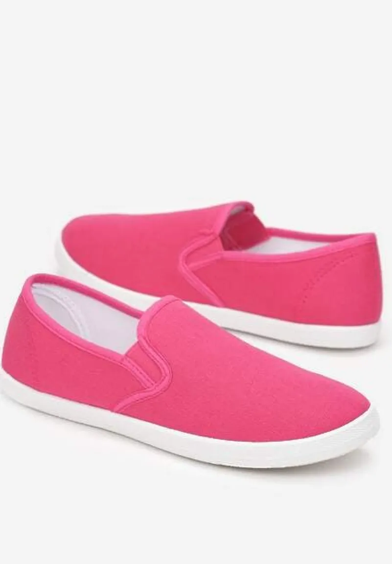 Fuksjowe Materiałowe Tenisówki na Elastycznej Podeszwie Aishani