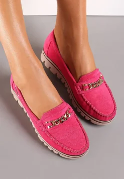 Fuksjowe Mokasyny z Łańcuszkiem na Grubej Podeszwie Sinteca