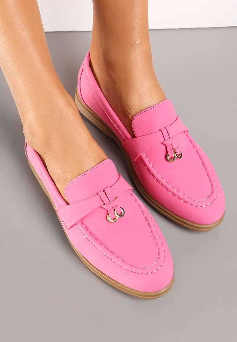 Fuksjowe Mokasyny z Imitacji Zamszu z Minimalistyczną Zawieszką Rehoda