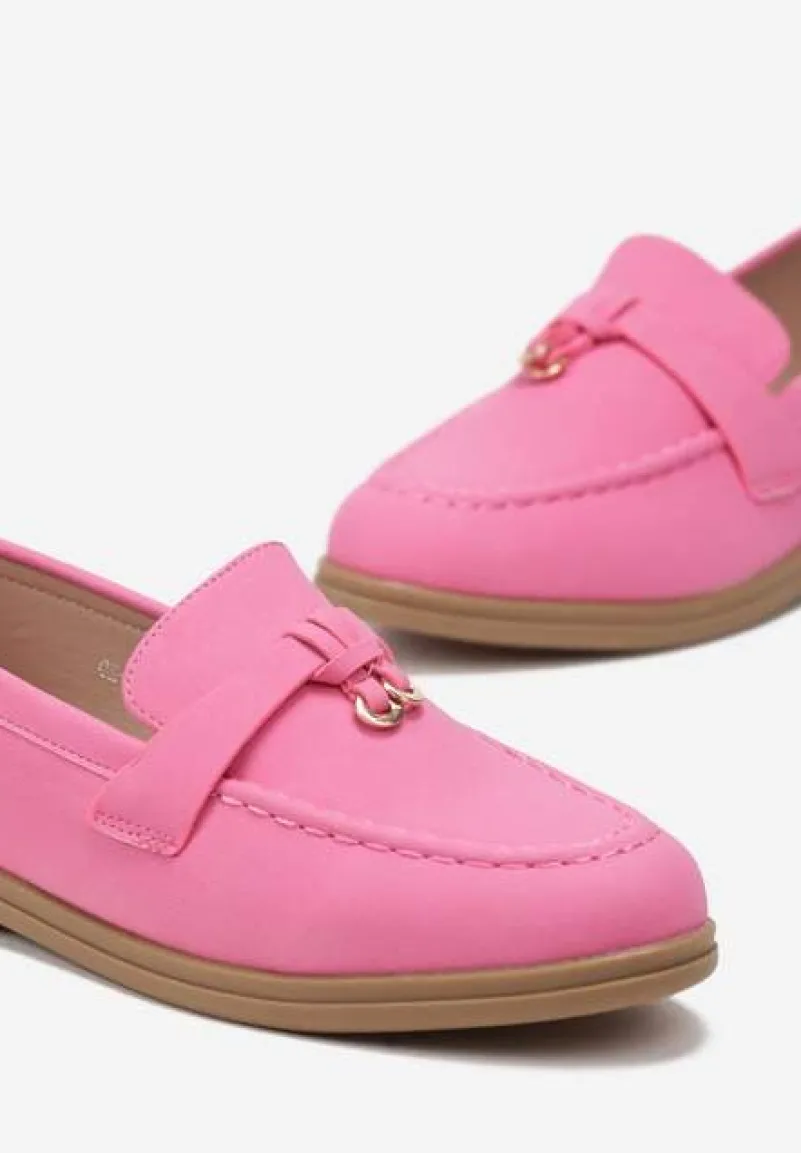 Fuksjowe Mokasyny z Imitacji Zamszu z Minimalistyczną Zawieszką Rehoda