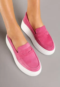 Fuksjowe Mokasyny ze Skóry Naturalnej na Platformie Eleanine