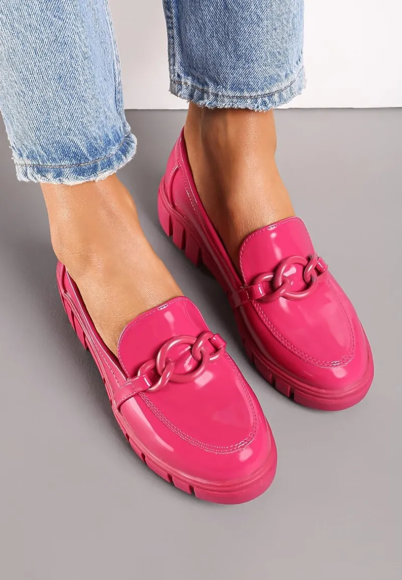 Fuksjowe Mokasyny ze Skórzaną Wkładką Iphiasne