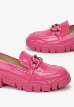 Fuksjowe Mokasyny ze Skórzaną Wkładką Iphiasne