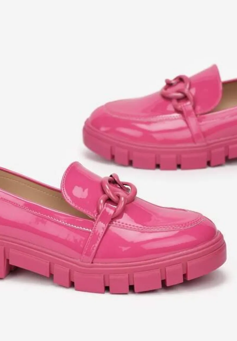 Fuksjowe Mokasyny ze Skórzaną Wkładką Iphiasne