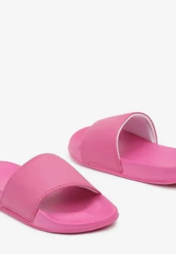 Fuksjowe Piankowe Klapki na Płaskiej Podeszwie Vikimae