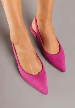 Fuksjowe Sandały Slingback Vices z Wkładką ze Skóry Naturalnej Annisae