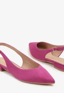 Fuksjowe Sandały Slingback Vices z Wkładką ze Skóry Naturalnej Annisae