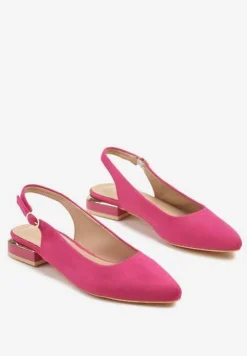 Fuksjowe Sandały Vices z Odkrytą Piętą i Szpiczastym Noskiem Zdobione Aplikacją Edithania