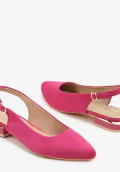 Fuksjowe Sandały Vices z Odkrytą Piętą i Szpiczastym Noskiem Zdobione Aplikacją Edithania