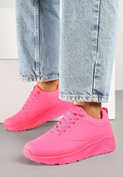 Fuksjowe Sneakersy z Tłoczoną Cholewką Ulithrena