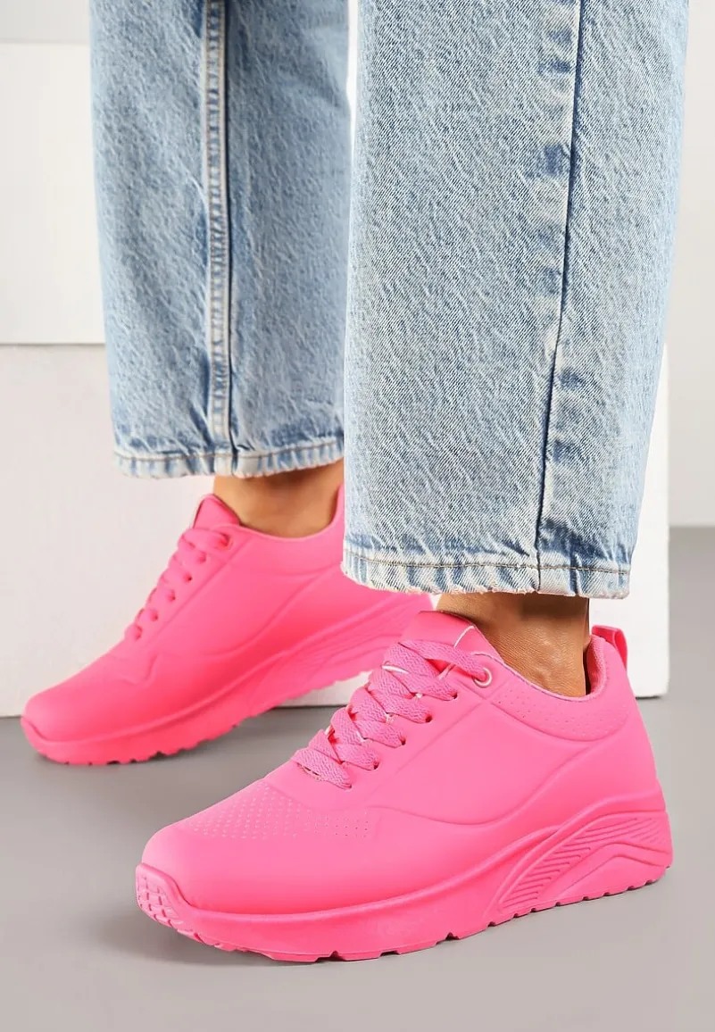 Fuksjowe Sneakersy z Tłoczoną Cholewką Ulithrena