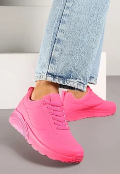 Fuksjowe Sneakersy z Tłoczoną Cholewką Ulithrena