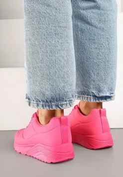 Fuksjowe Sneakersy z Tłoczoną Cholewką Ulithrena
