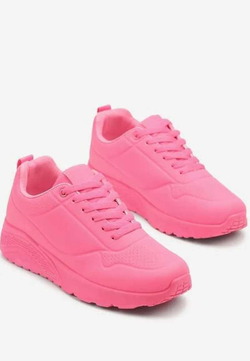 Fuksjowe Sneakersy z Tłoczoną Cholewką Ulithrena
